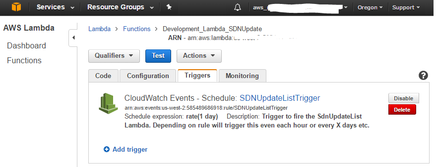 AWS Trigger